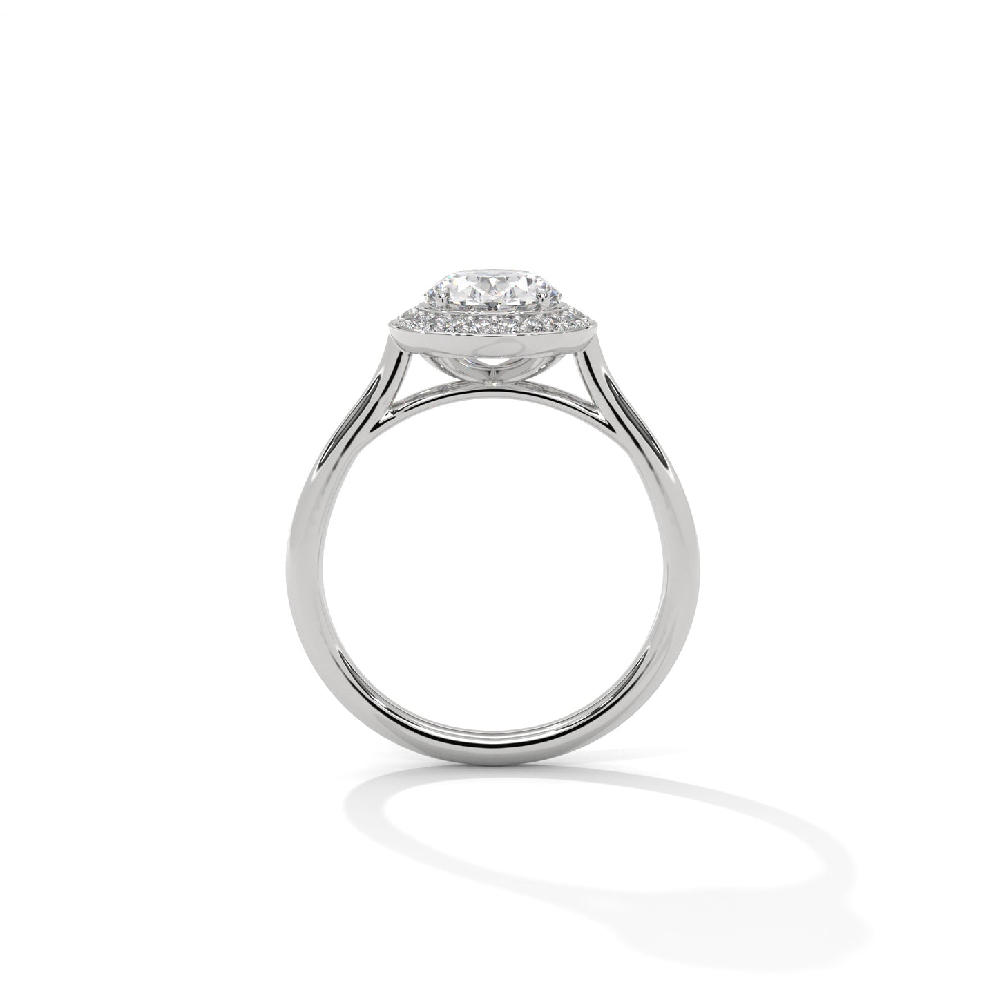 2 Carat Oval Cut Solitaire Lab Diamond Halo Engagement Ring