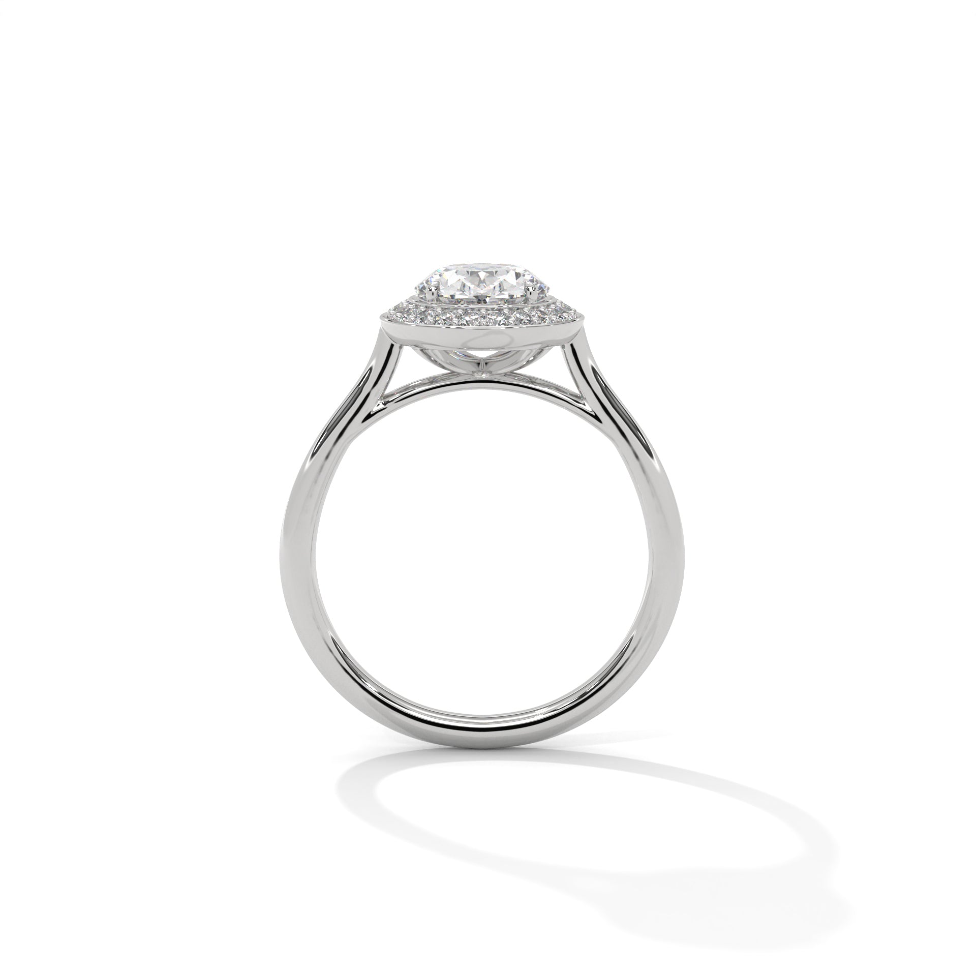 2 Carat Oval Cut Solitaire Lab Diamond Halo Engagement Ring
