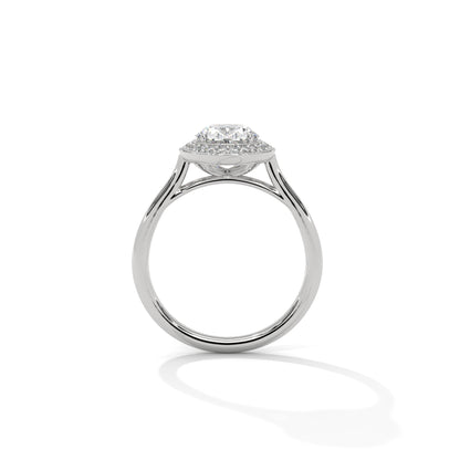 2 Carat Oval Cut Solitaire Lab Diamond Halo Engagement Ring