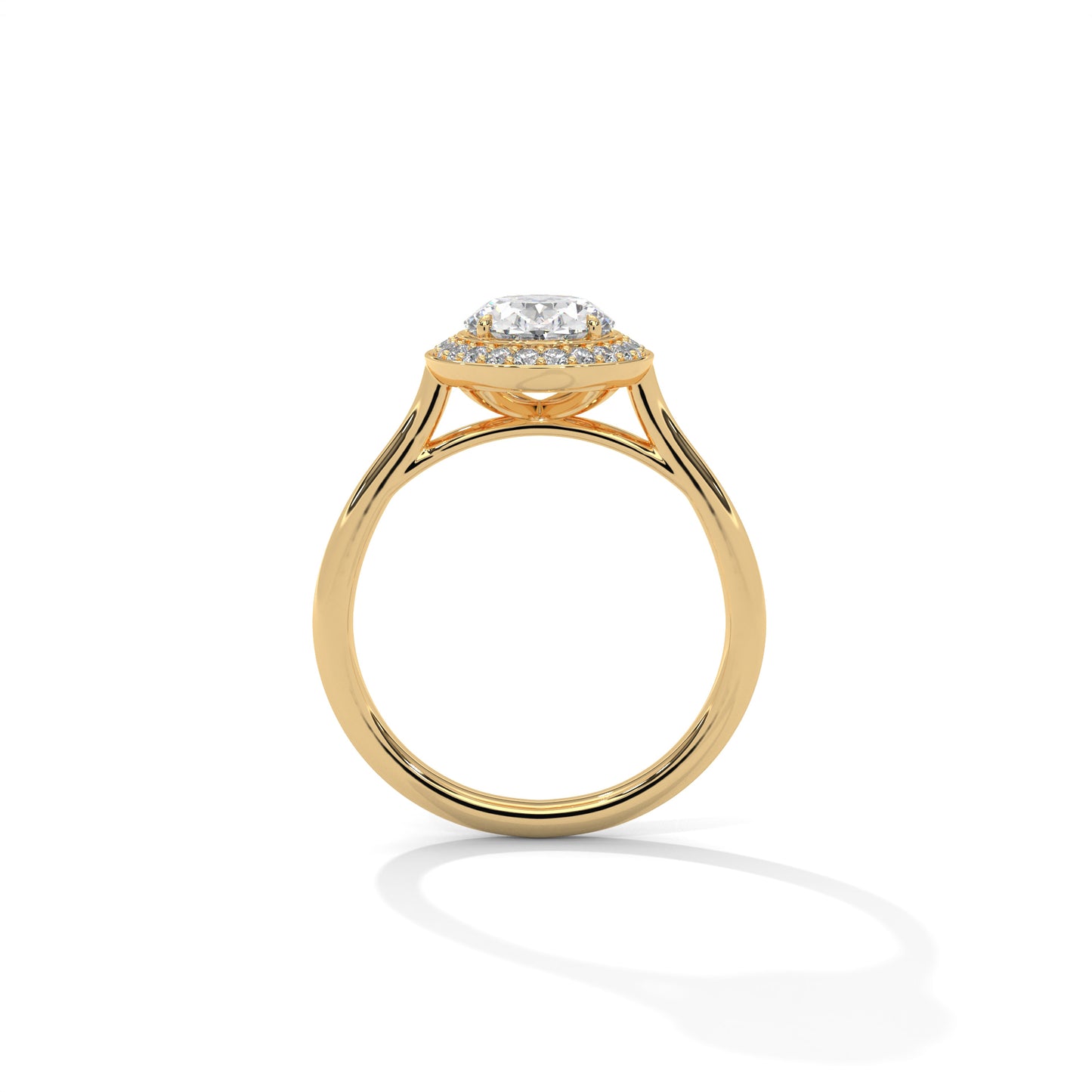 2 Carat Oval Cut Solitaire Lab Diamond Halo Engagement Ring