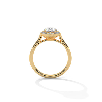 2 Carat Oval Cut Solitaire Lab Diamond Halo Engagement Ring