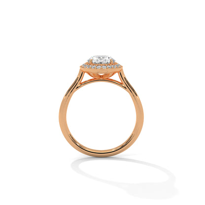 2 Carat Oval Cut Solitaire Lab Diamond Halo Engagement Ring