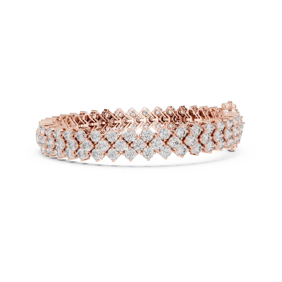 Iconic Prismatic Double Row Lab Diamond Festive Wear Tennis Bracelet for Women