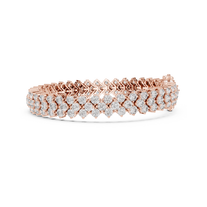 Iconic Prismatic Double Row Lab Diamond Festive Wear Tennis Bracelet for Women