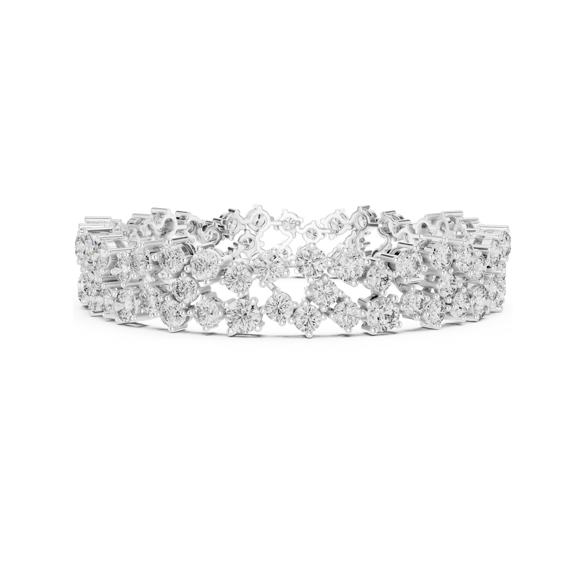 Stunning Layered Spark Lab Diamond Tennis Bracelet For Gorgeous Women