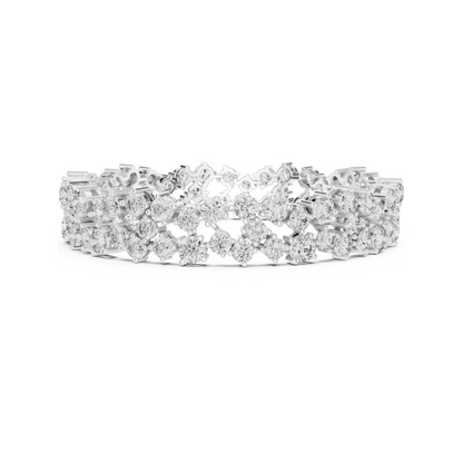 Stunning Layered Spark Lab Diamond Tennis Bracelet For Gorgeous Women