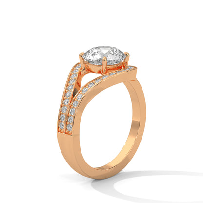 Antique Classic Round Halo Engagement Ring For Women in 2 Carat Lab Diamond