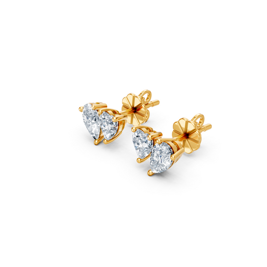 Heart & Pear Shaped Coupled Lab Diamond Studs Earring