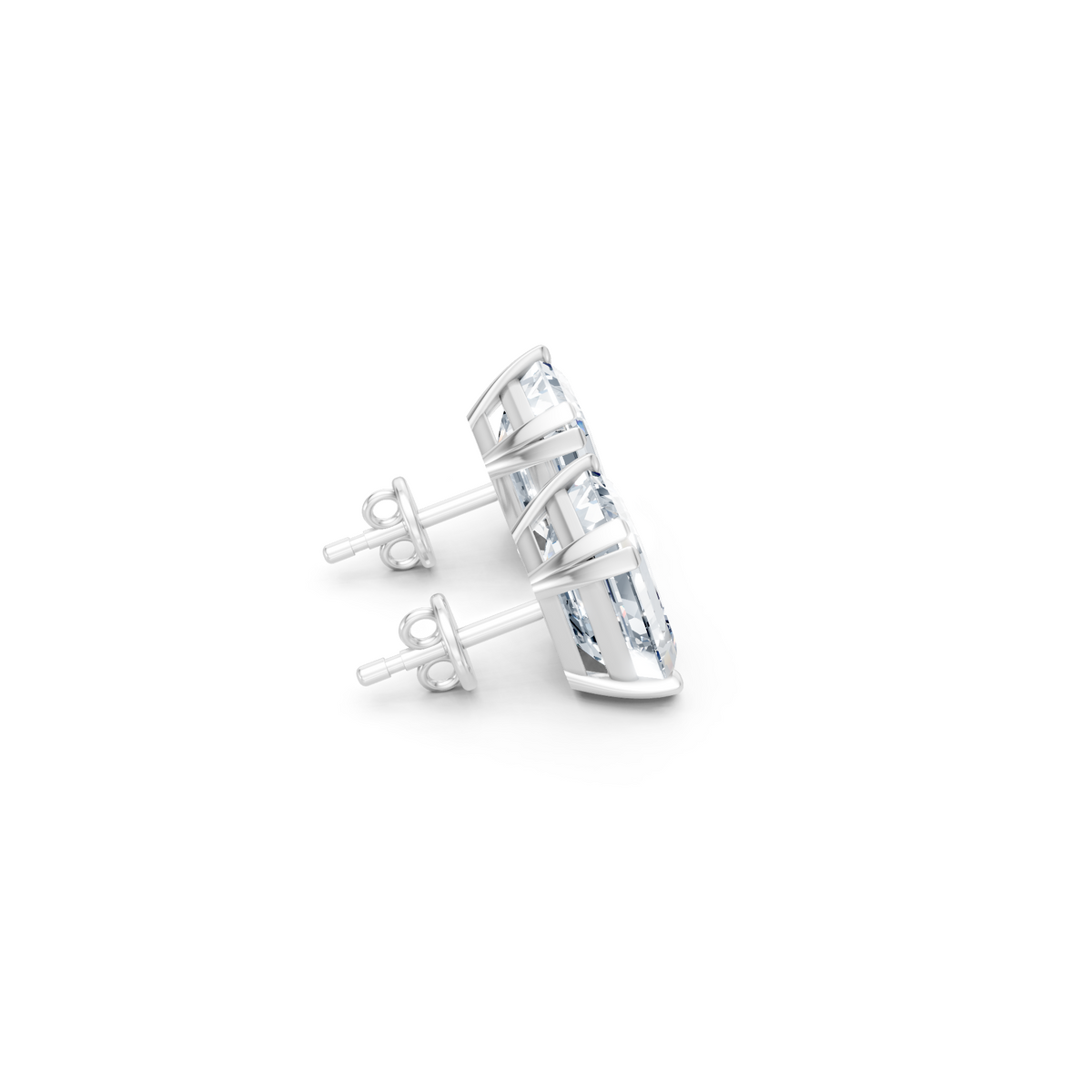 Forever Sparkle Timeless Emerald-Cut Lab Diamond Stud Earrings