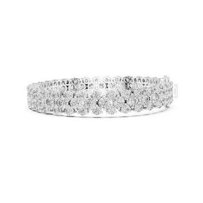 Diva's Desire Elite Lab Diamond Three Layer Round Cut Brilliance Bracelet