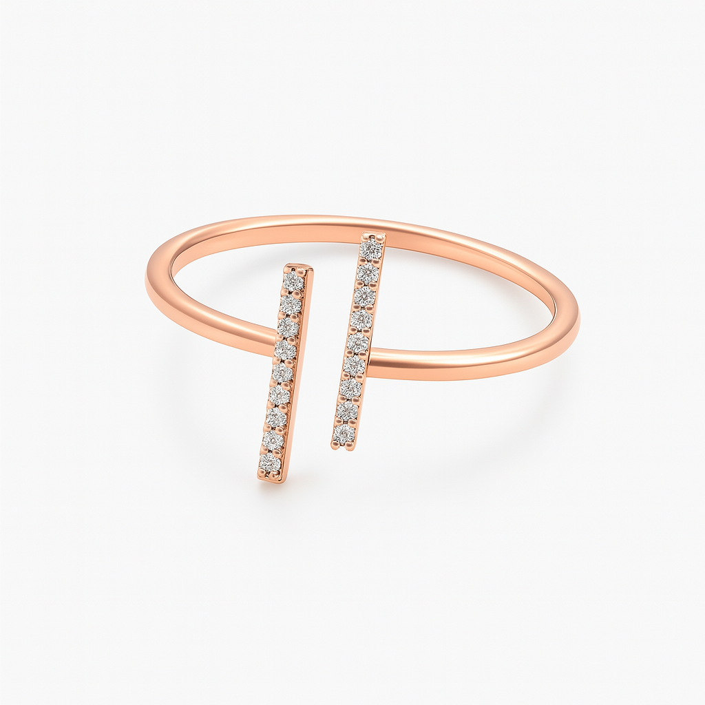 Seraphine Parallel Diamond Bar Open Ring