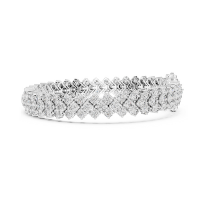 Iconic Prismatic Double Row Lab Diamond Festive Wear Tennis Bracelet for Women