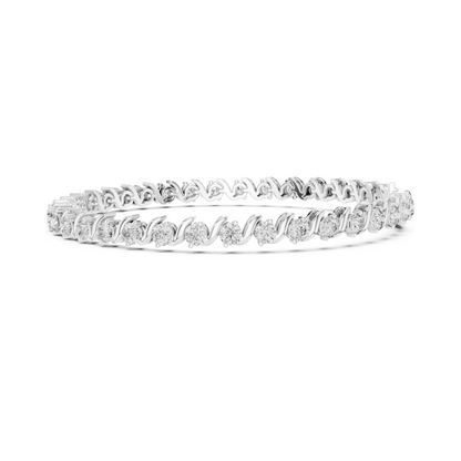 Twist of Artistic Charm Round Lab Diamond Tennis Bracelet For Women Workwear