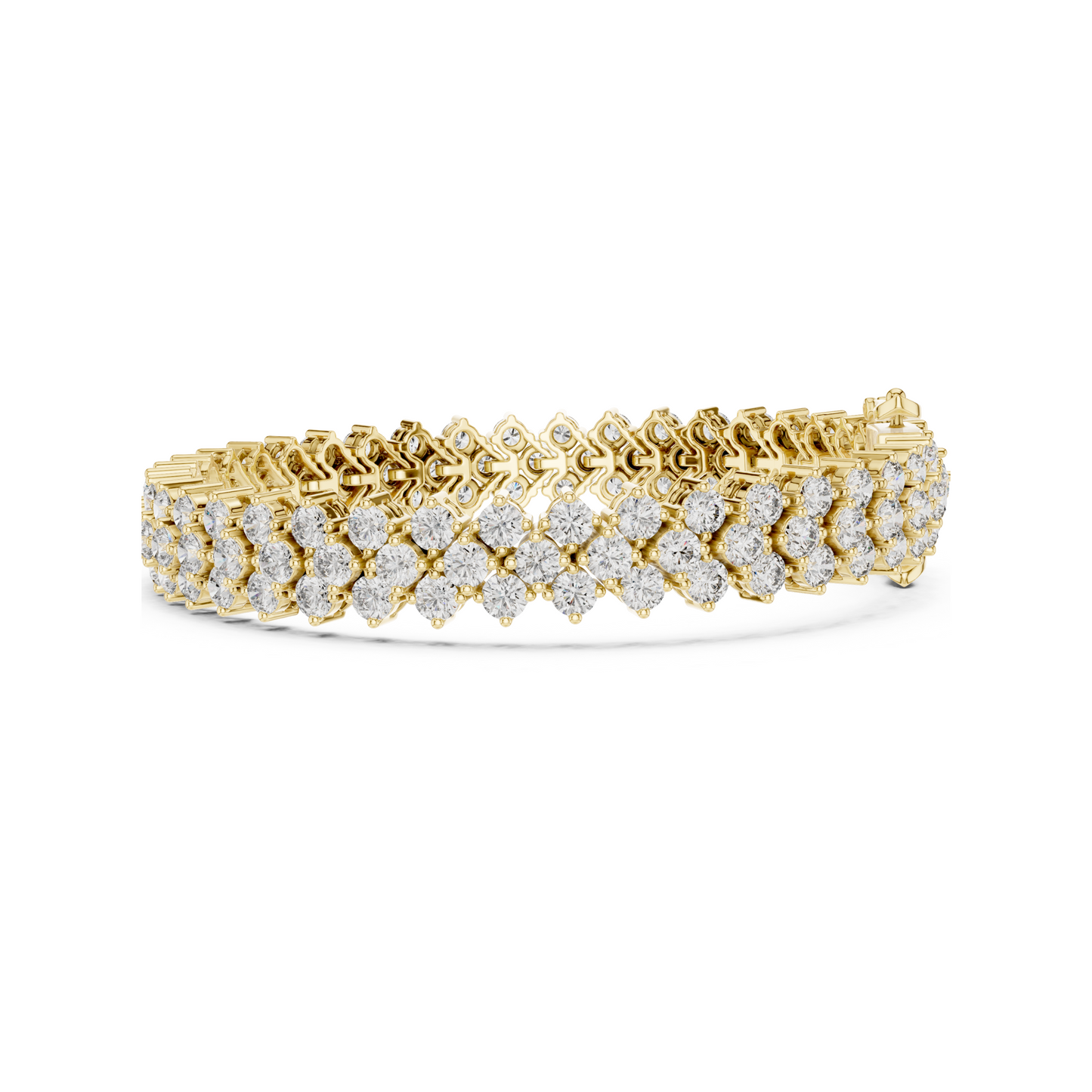 Iconic Prismatic Double Row Lab Diamond Festive Wear Tennis Bracelet for Women