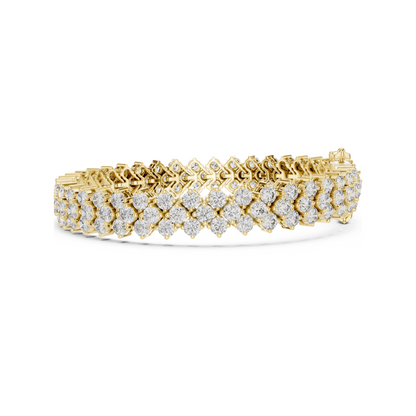 Iconic Prismatic Double Row Lab Diamond Festive Wear Tennis Bracelet for Women