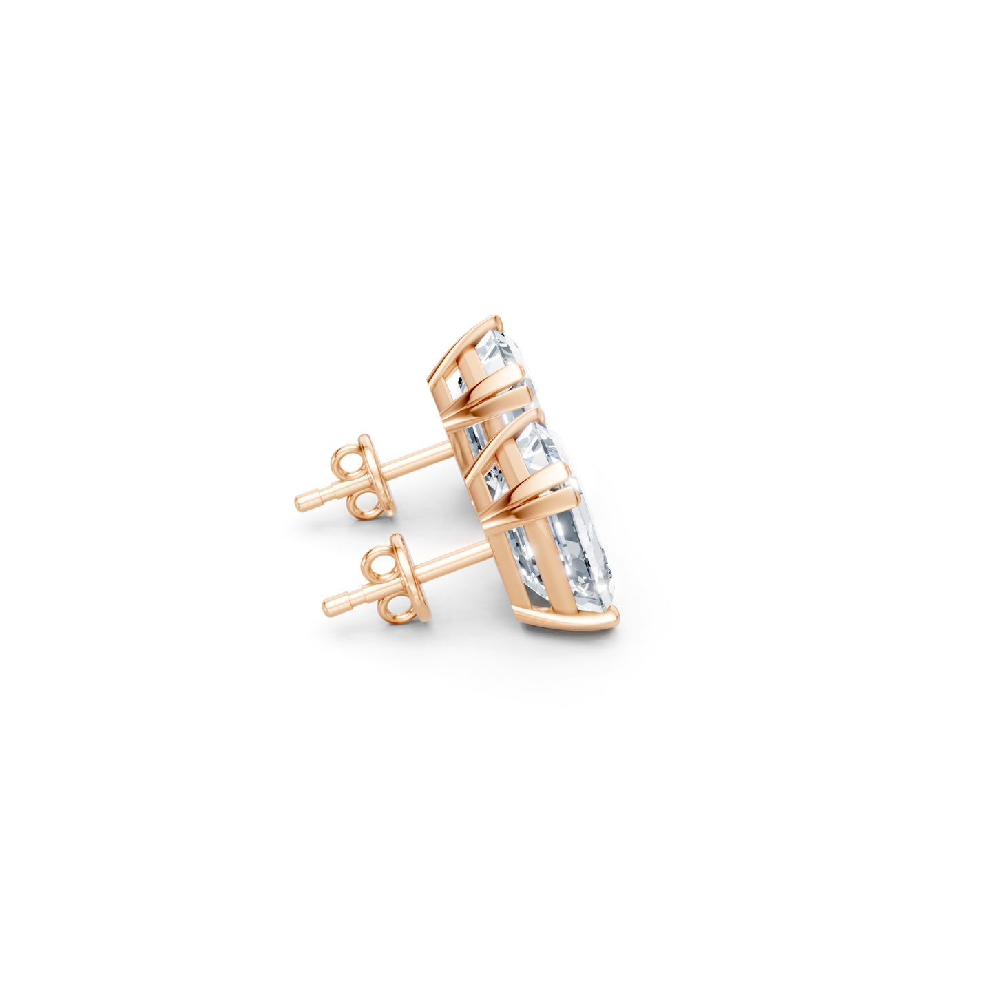 Forever Sparkle Timeless Emerald-Cut Lab Diamond Stud Earrings