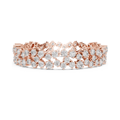 Stunning Layered Spark Lab Diamond Tennis Bracelet For Gorgeous Women