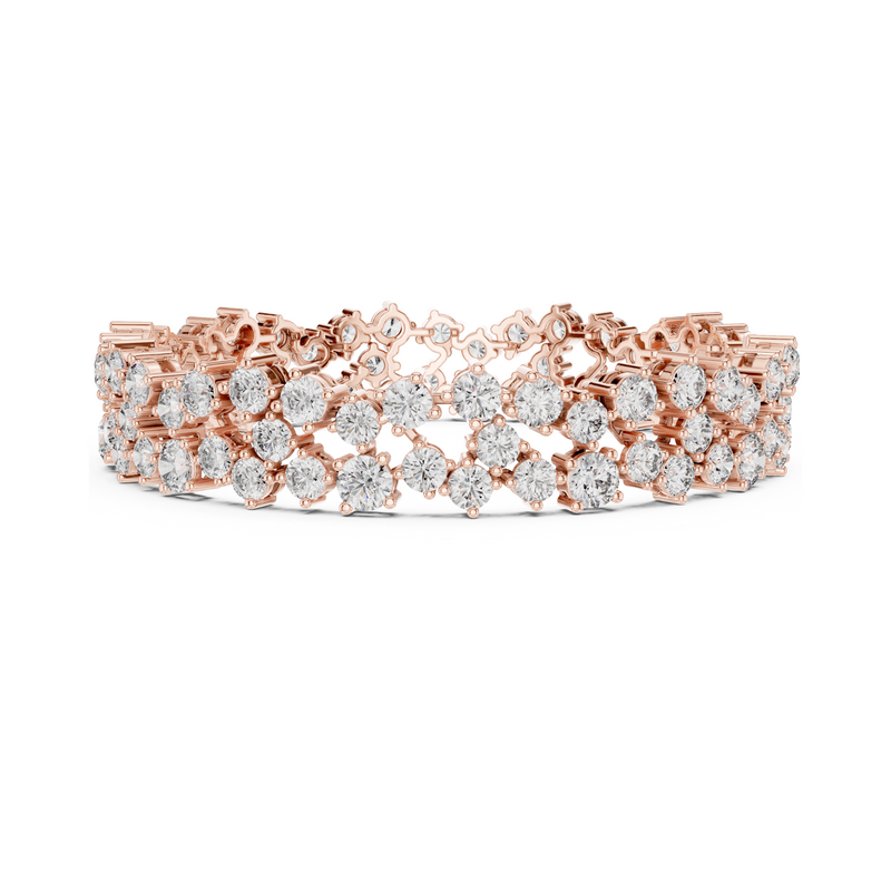Stunning Layered Spark Lab Diamond Tennis Bracelet For Gorgeous Women