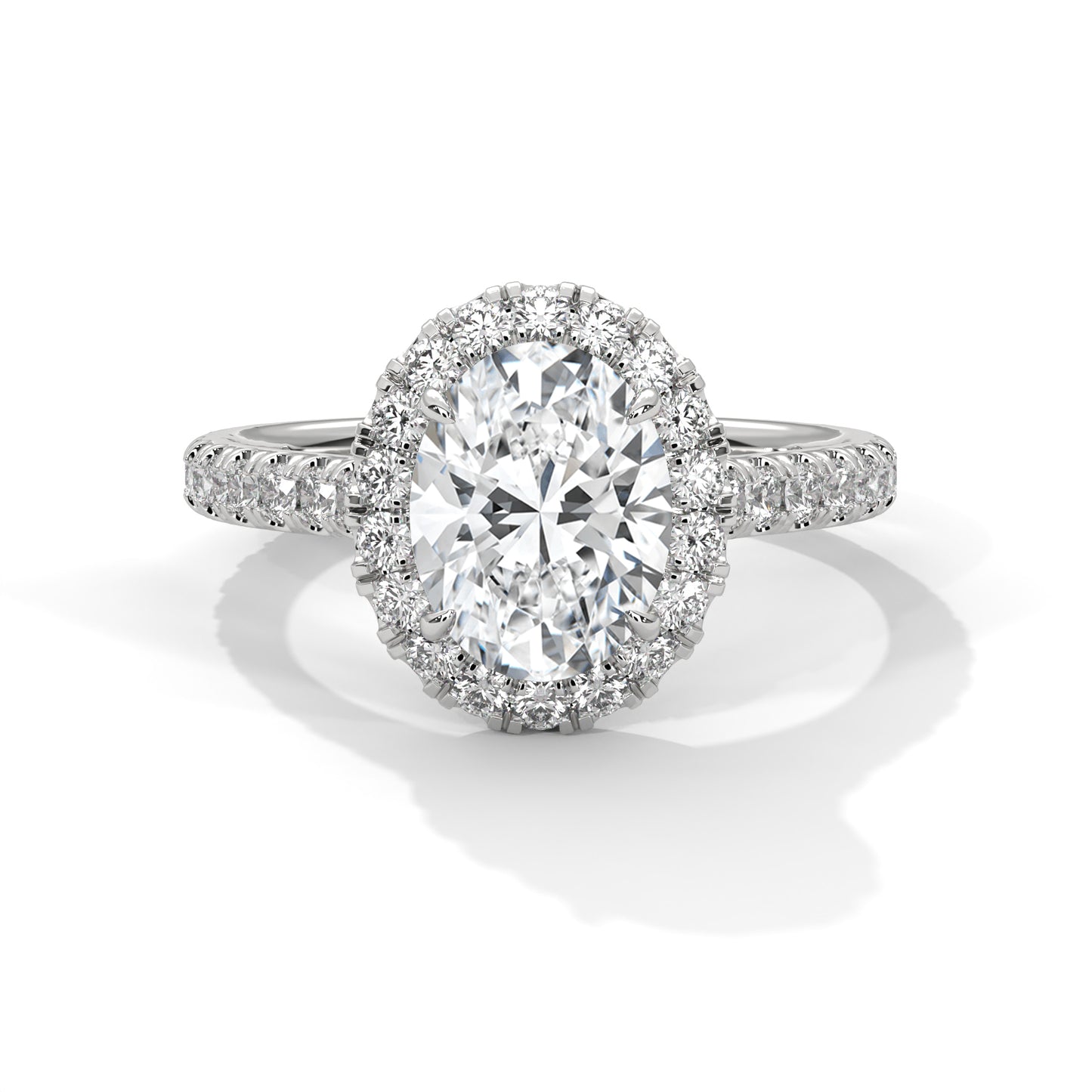 2 Carat Solitaire Oval Shape Lab Diamond Wedding Ring