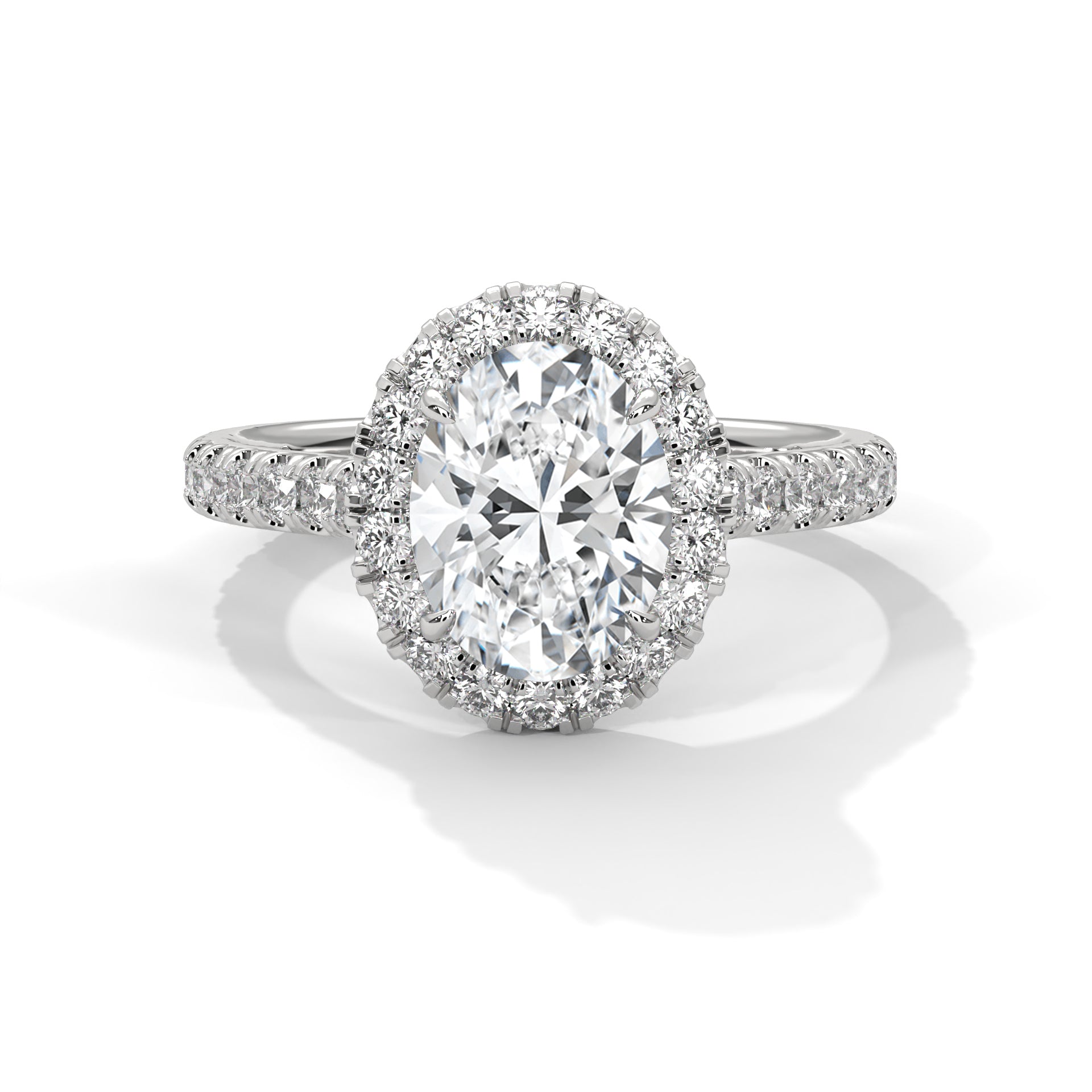 2 Carat Solitaire Oval Shape Lab Diamond Wedding Ring