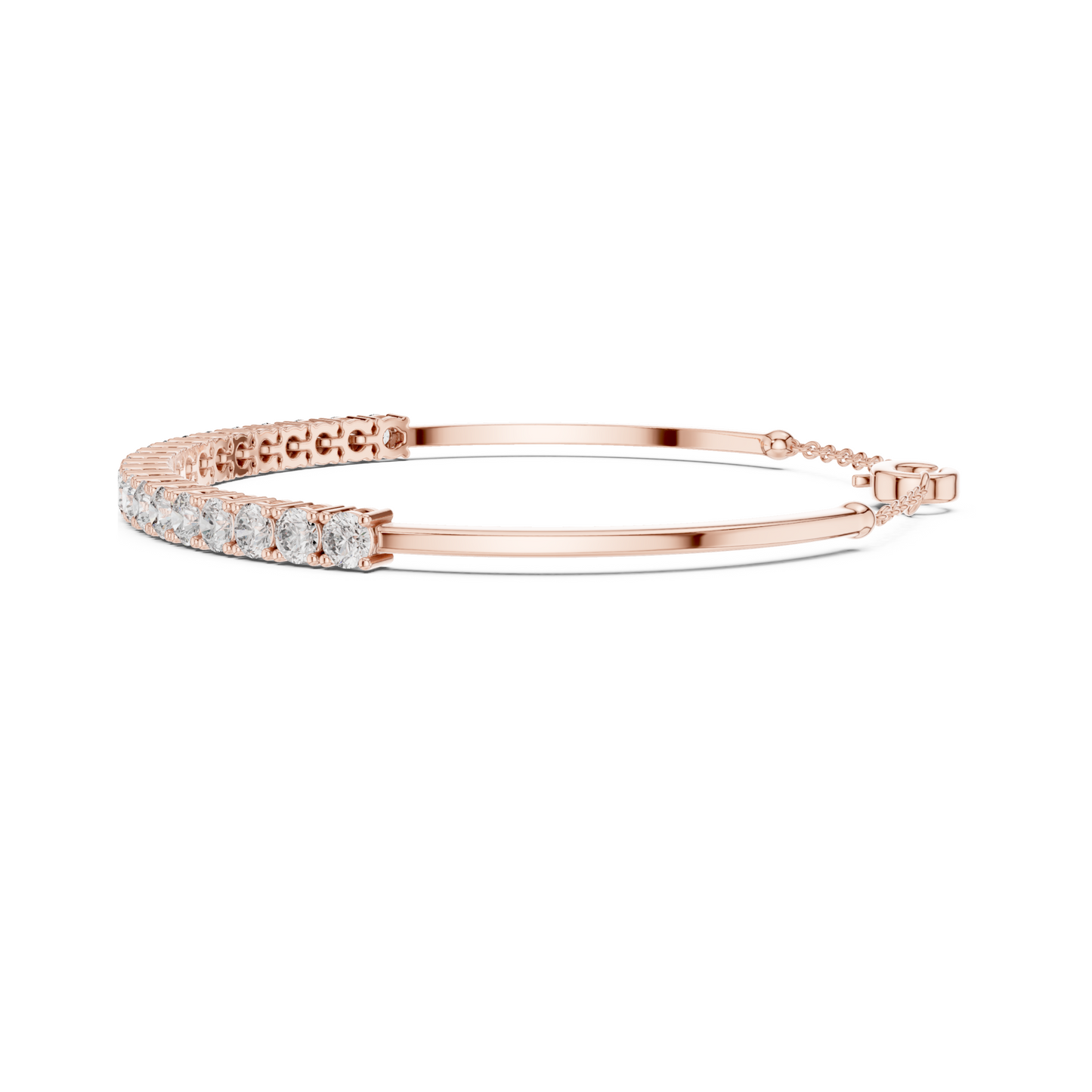 Idiom of Style And Budget Luxury Lab Diamond Tennis Bracelet With Chain For Office Wear