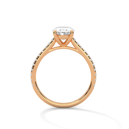 2 Carat Oval Shape Sparkling Lab Diamond Engagement Ring For Women
