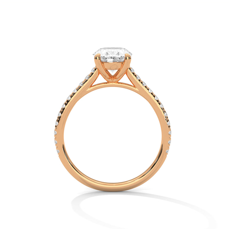 2 Carat Oval Shape Sparkling Lab Diamond Engagement Ring For Women