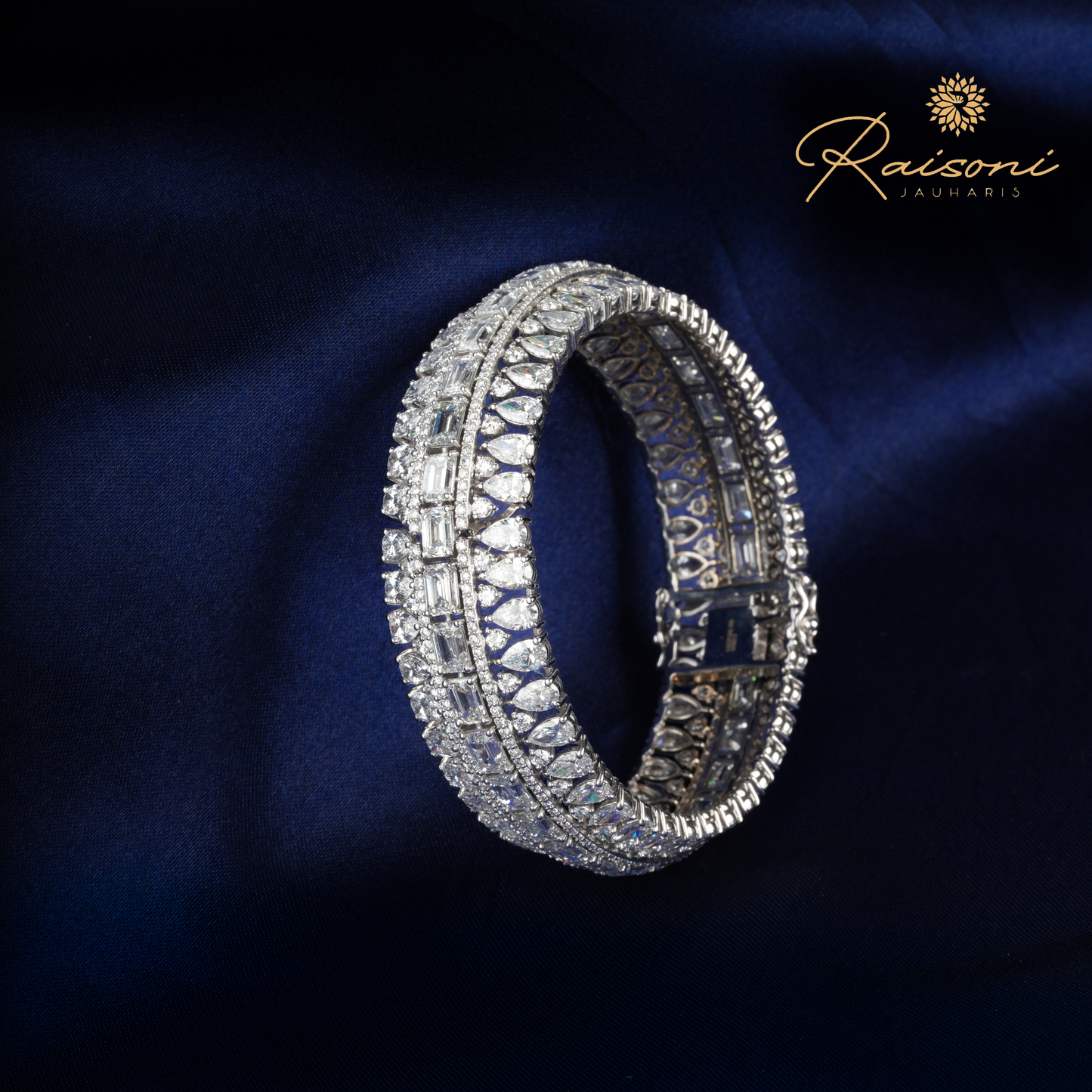 Classic Sparkling Festive Lab Diamond Bangle For Women & Gifting