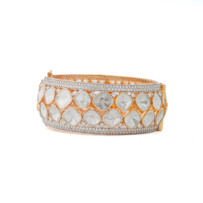 Floral Polki Lab Diamond Heritage Glowing Bangles