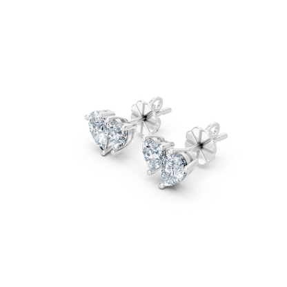 Heart & Pear Shaped Coupled Lab Diamond Studs Earring