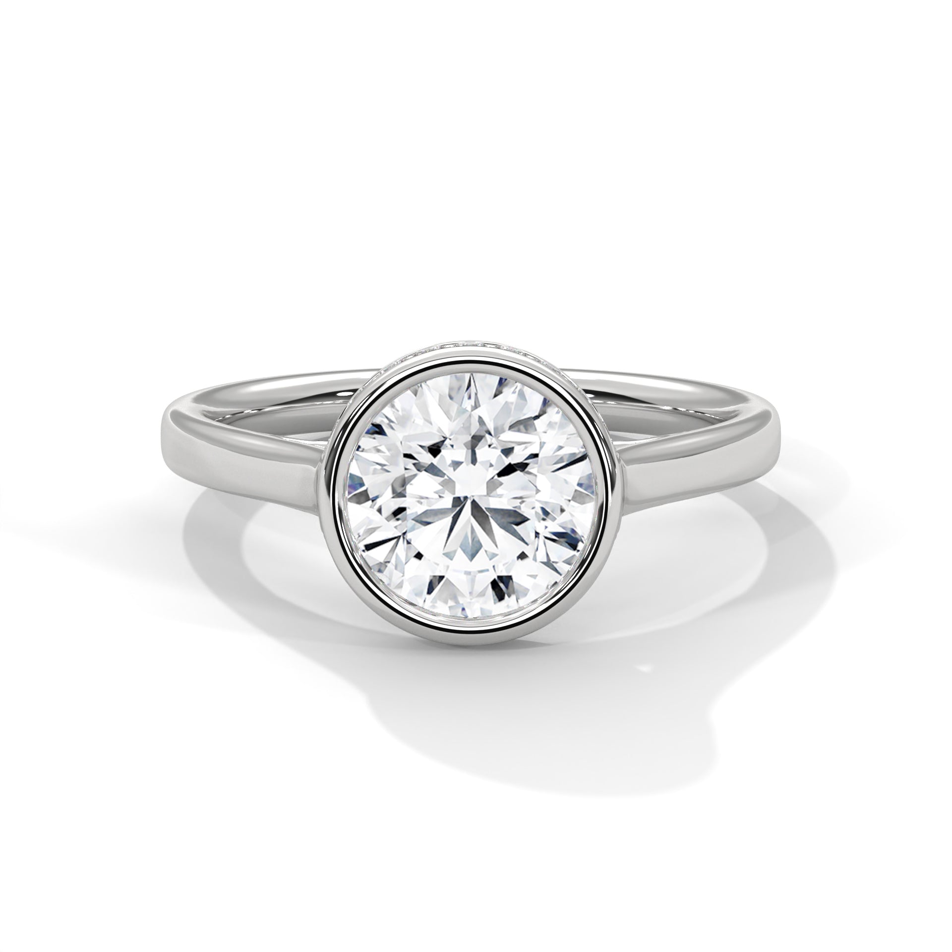 Cathedral Circlet 2 Carat Round Solitaire Lab Diamond Engagement Ring