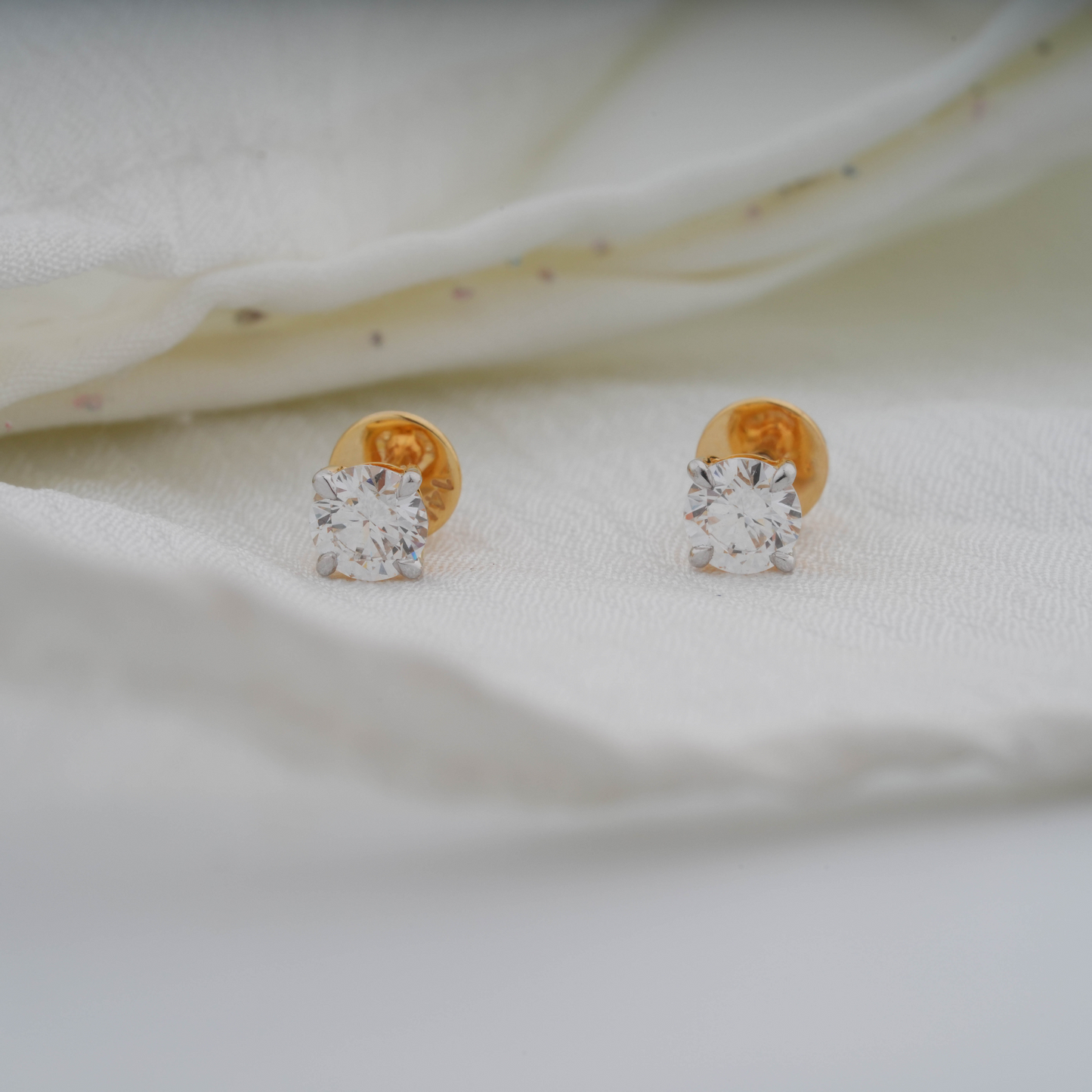 Classic Gold Studs in 2 Carat Lab Diamond