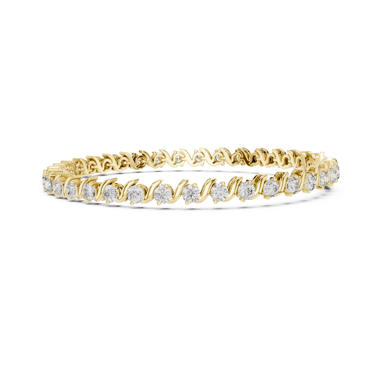 Twist of Artistic Charm Round Lab Diamond Tennis Bracelet For Women Workwear