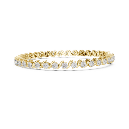 Twist of Artistic Charm Round Lab Diamond Tennis Bracelet For Women Workwear