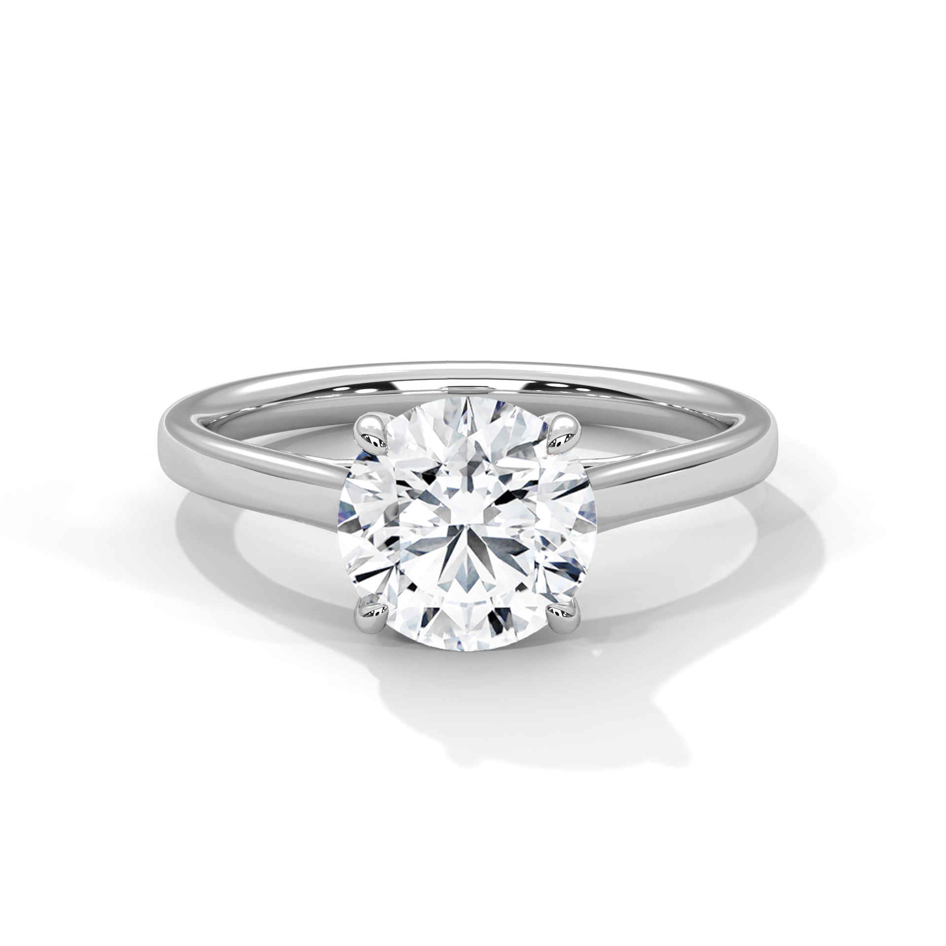 Solitaire 2 Carat Round Lab Diamond Engagement Ring