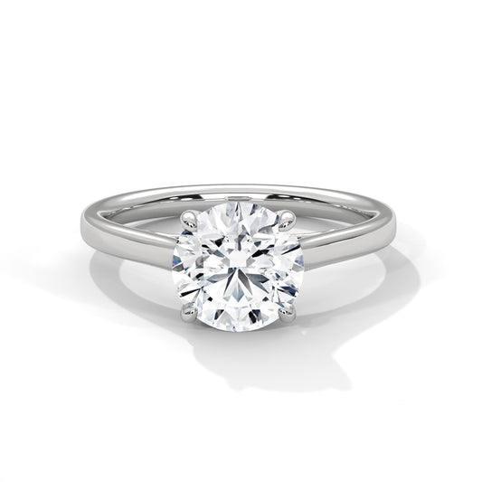 Solitaire 2 Carat Round Lab Diamond Engagement Ring