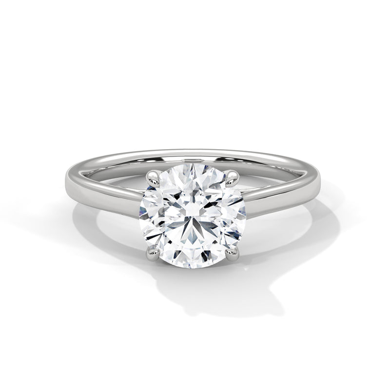 Solitaire 2 Carat Round Lab Diamond Engagement Ring