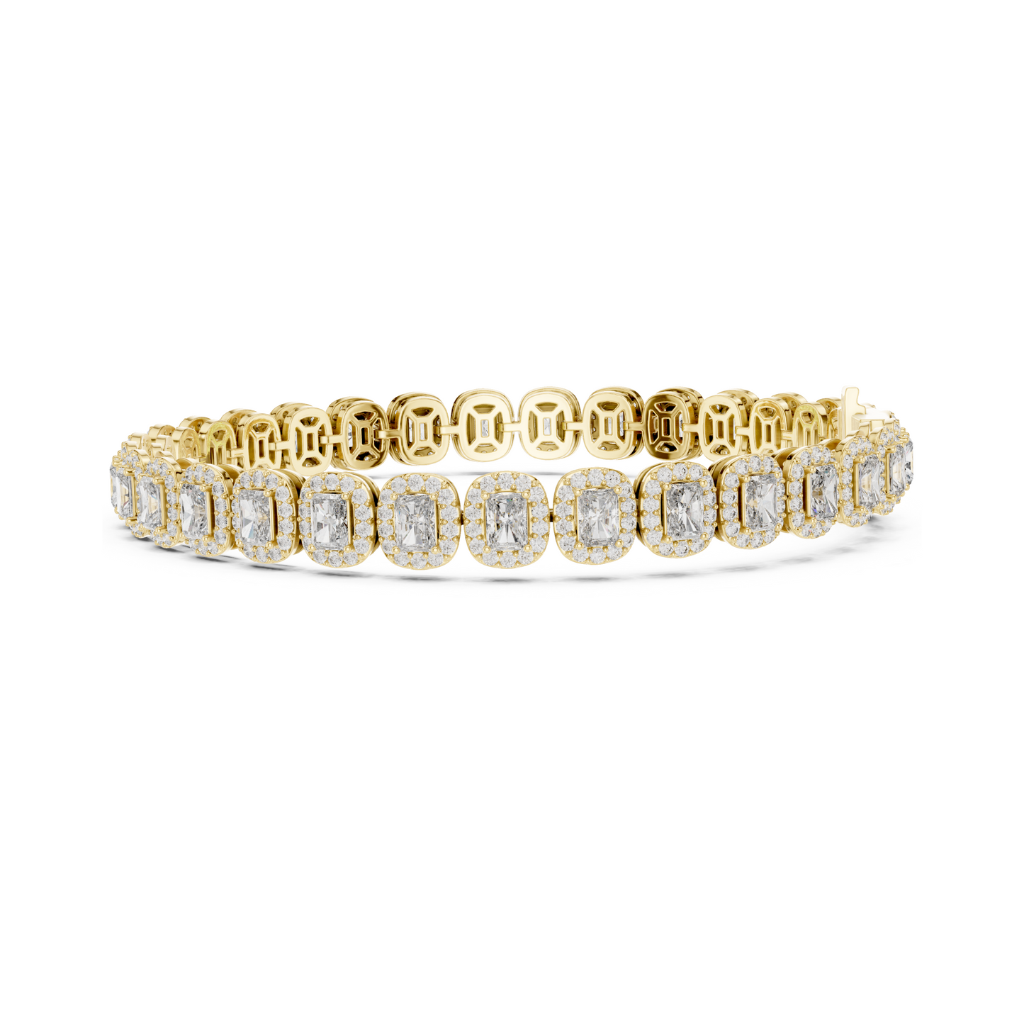 Graceful Glow Radiant Lab Diamond Halo Tennis Bracelet for Ladies of Positivity & Power