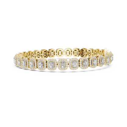 Graceful Glow Radiant Lab Diamond Halo Tennis Bracelet for Ladies of Positivity & Power