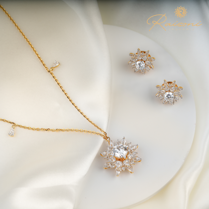 Aura Detachable Lab Diamond Pendant with Matching Studs Set