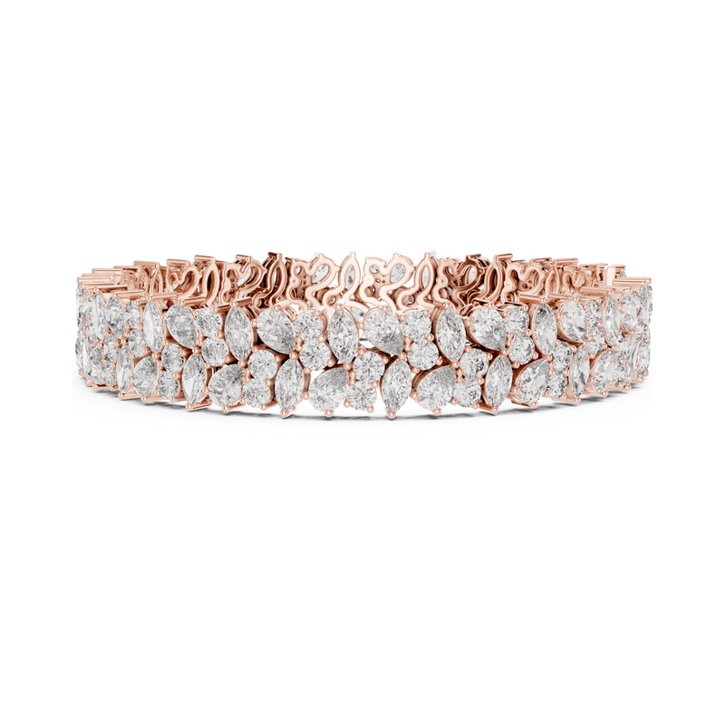 Exquisite Multi Shape Lab Diamond Tennis Bracelet for Everlasting Togetherness