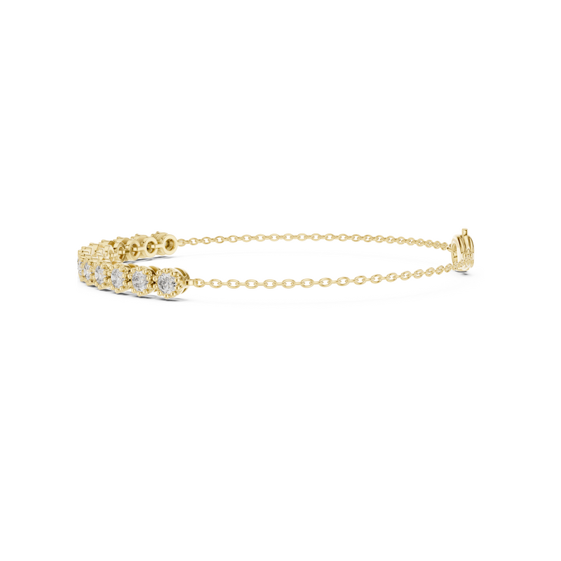 Office Chic Round Lab Diamond Tennis Chain Bracelet – Pocket-Friendly Luxury for Working Women