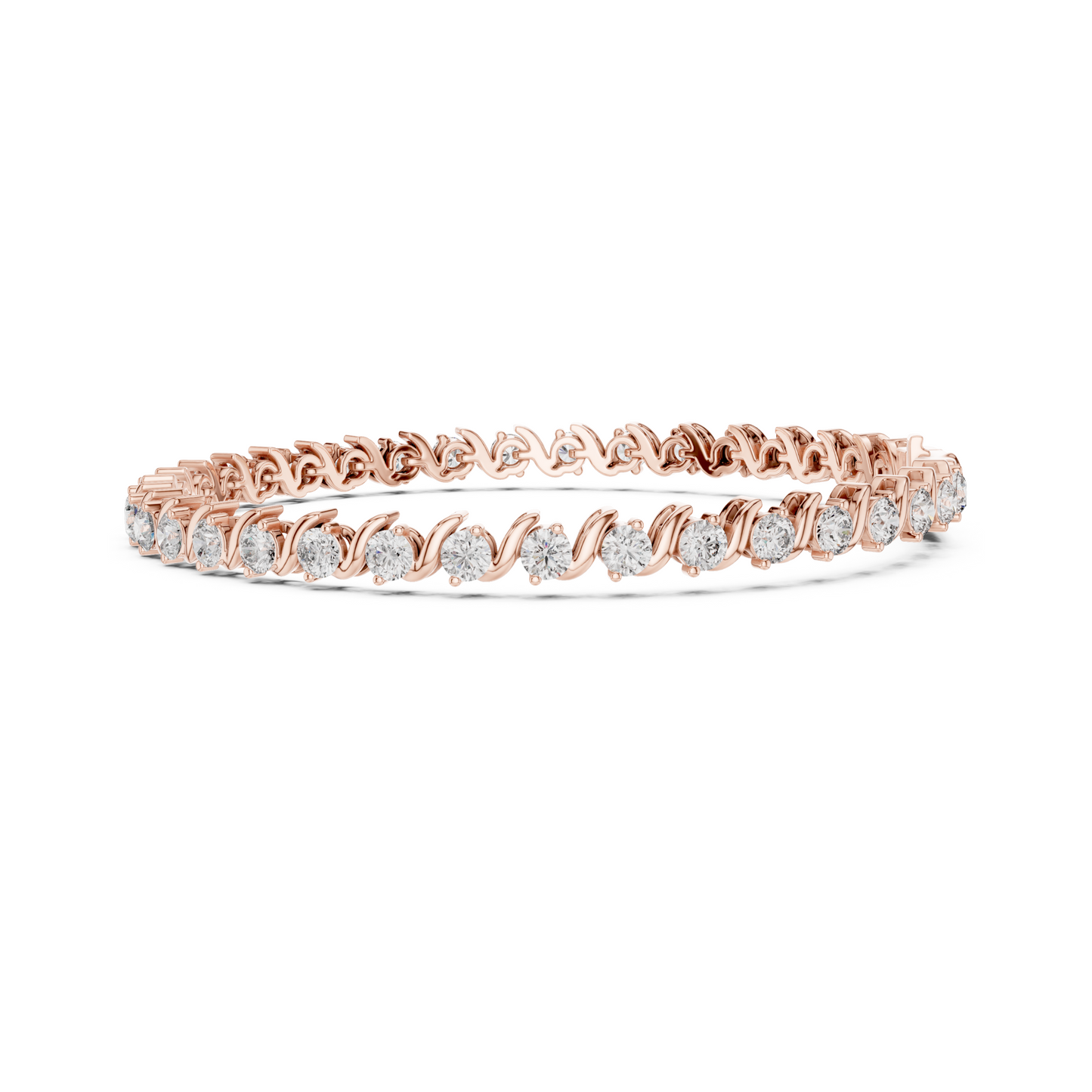 Twist of Artistic Charm Round Lab Diamond Tennis Bracelet For Women Workwear