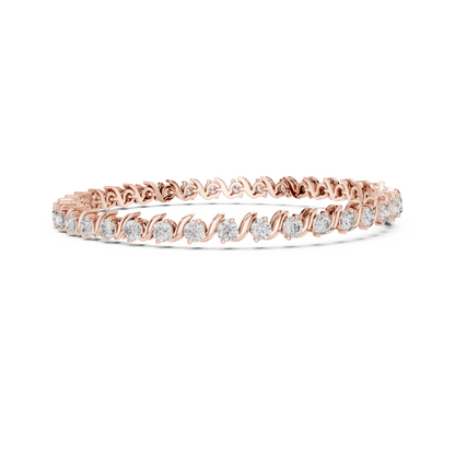 Twist of Artistic Charm Round Lab Diamond Tennis Bracelet For Women Workwear