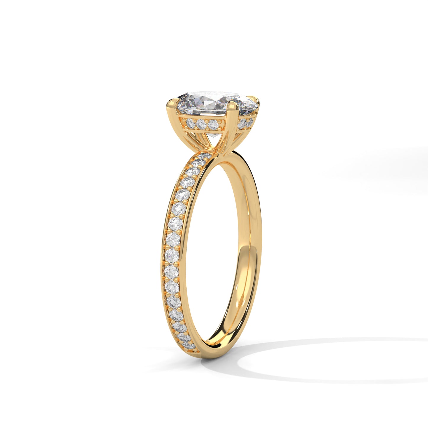 2 Carat Oval Lab Grown Diamond Solitaire Ring For Wedding