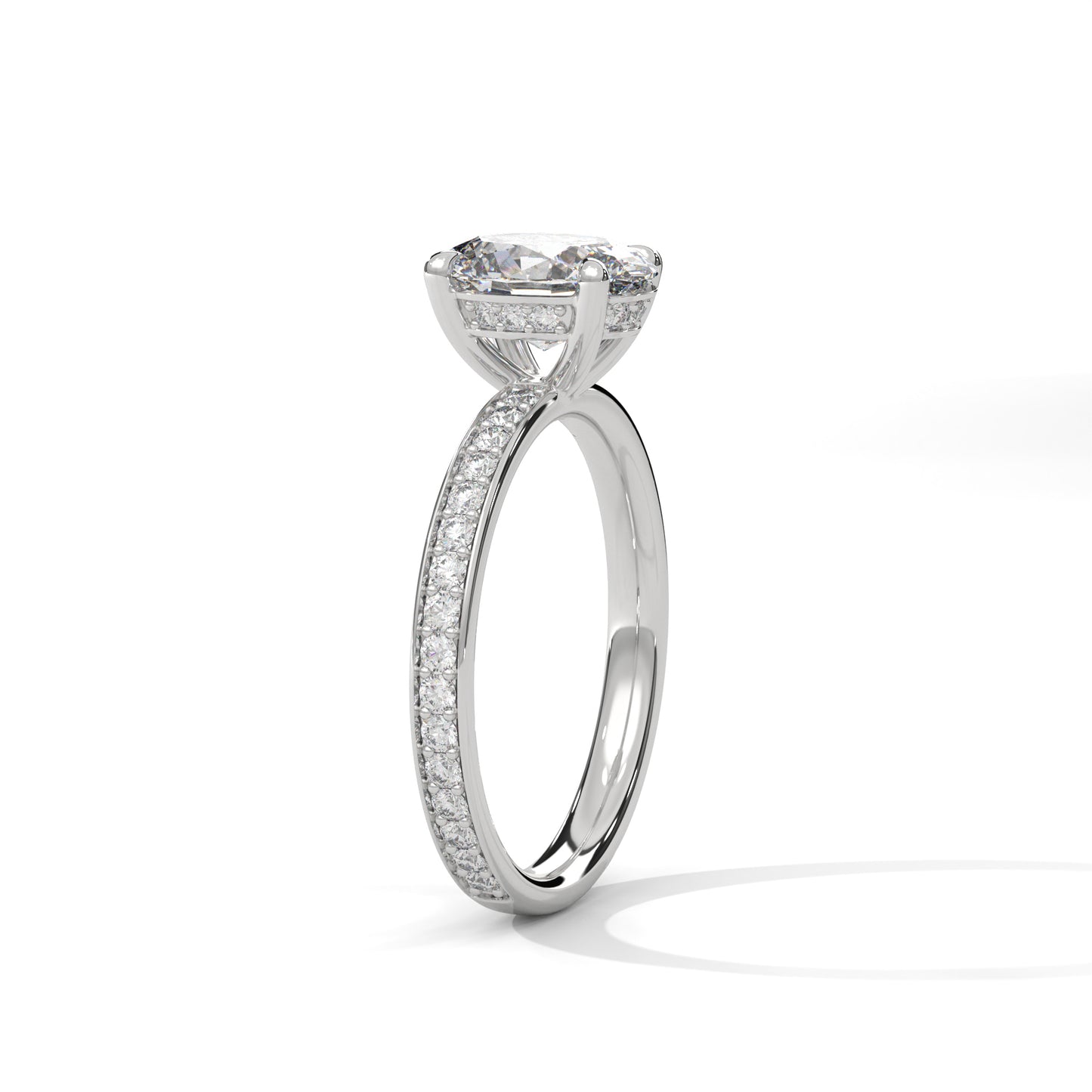 2 Carat Oval Lab Grown Diamond Solitaire Ring For Wedding