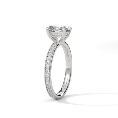 2 Carat Oval Lab Grown Diamond Solitaire Ring For Wedding