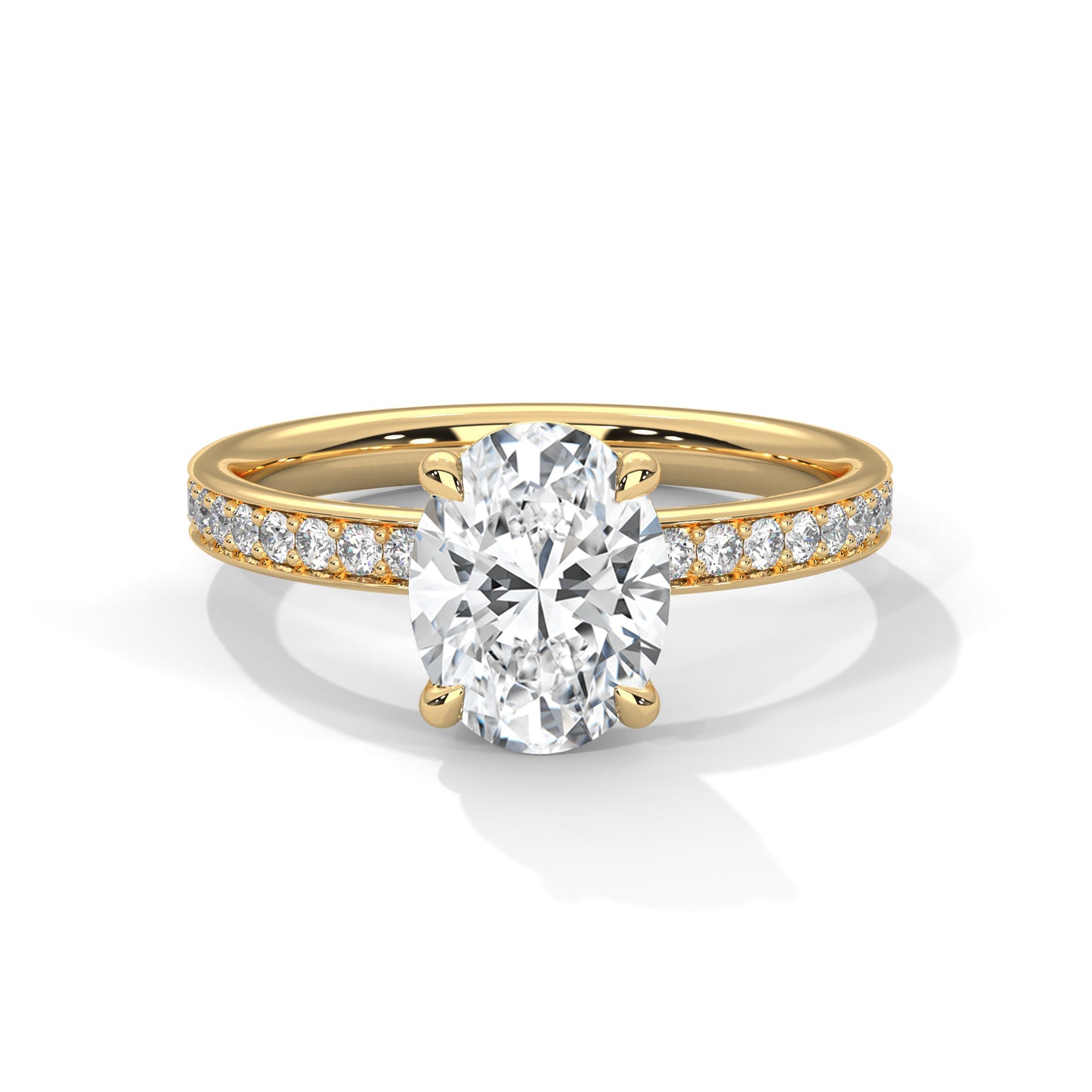 2 Carat Oval Lab Grown Diamond Solitaire Ring For Wedding