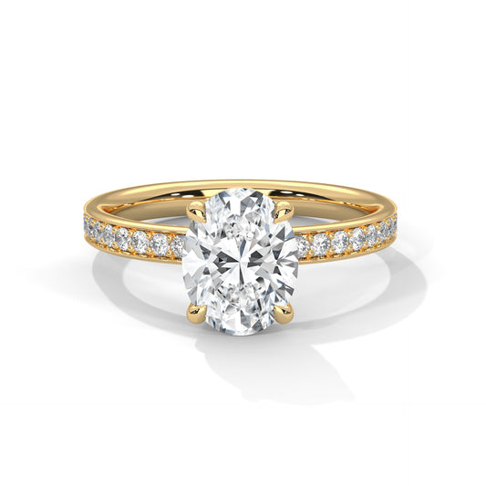 2 Carat Oval Lab Grown Diamond Solitaire Ring For Wedding