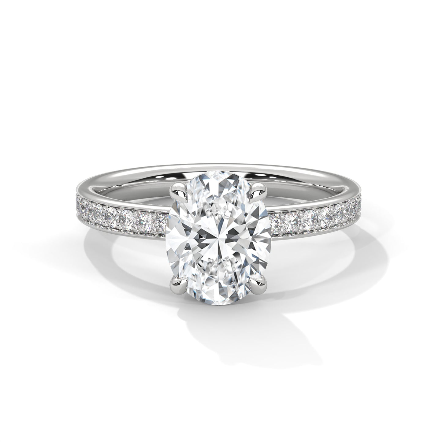 2 Carat Oval Lab Grown Diamond Solitaire Ring For Wedding